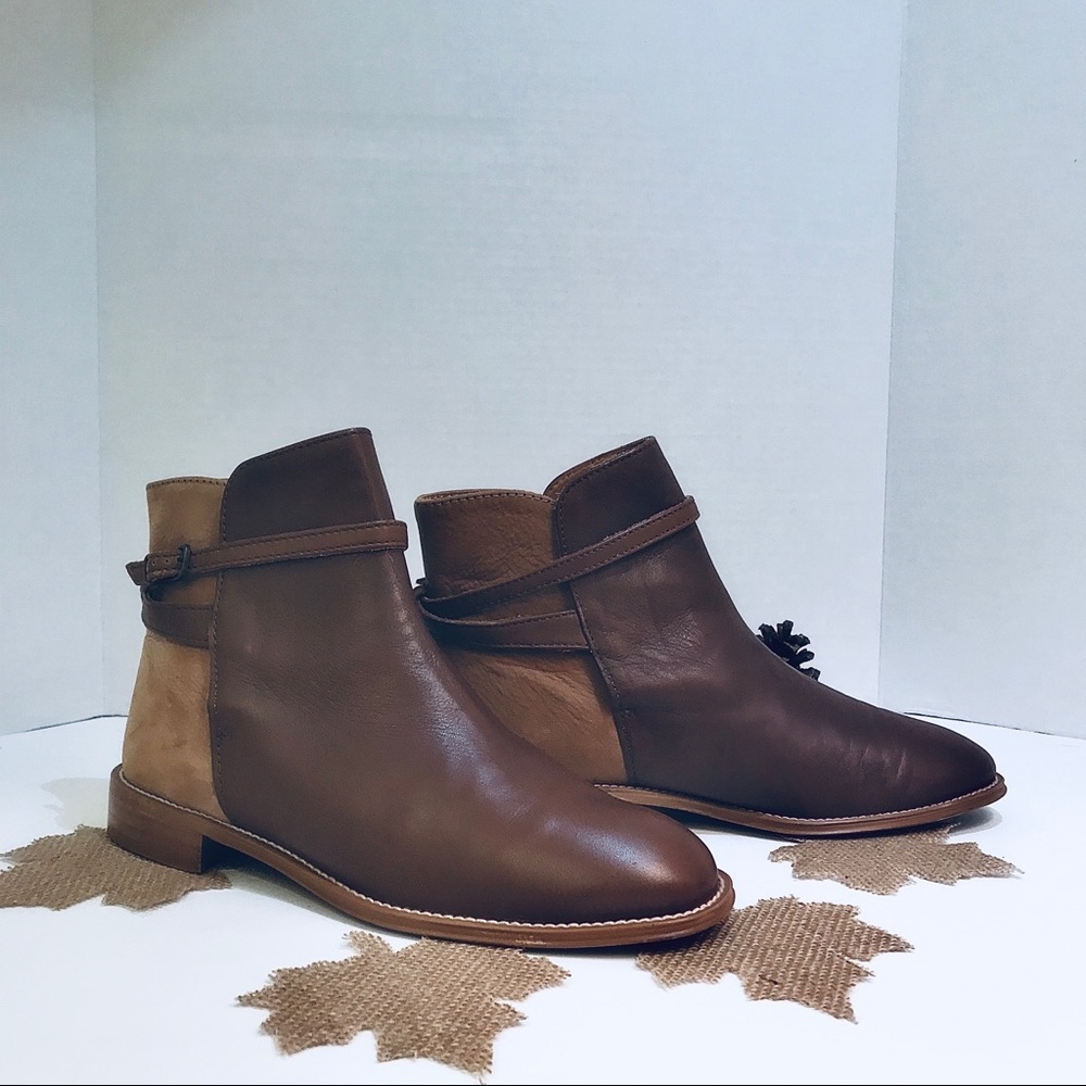 Zara Ankle Boots Brown Leather-Suede 38 size 8
